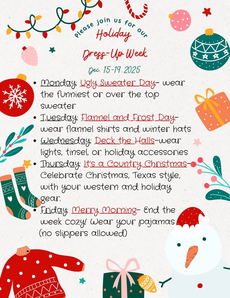 Holiday Dress Up Week December 15-19