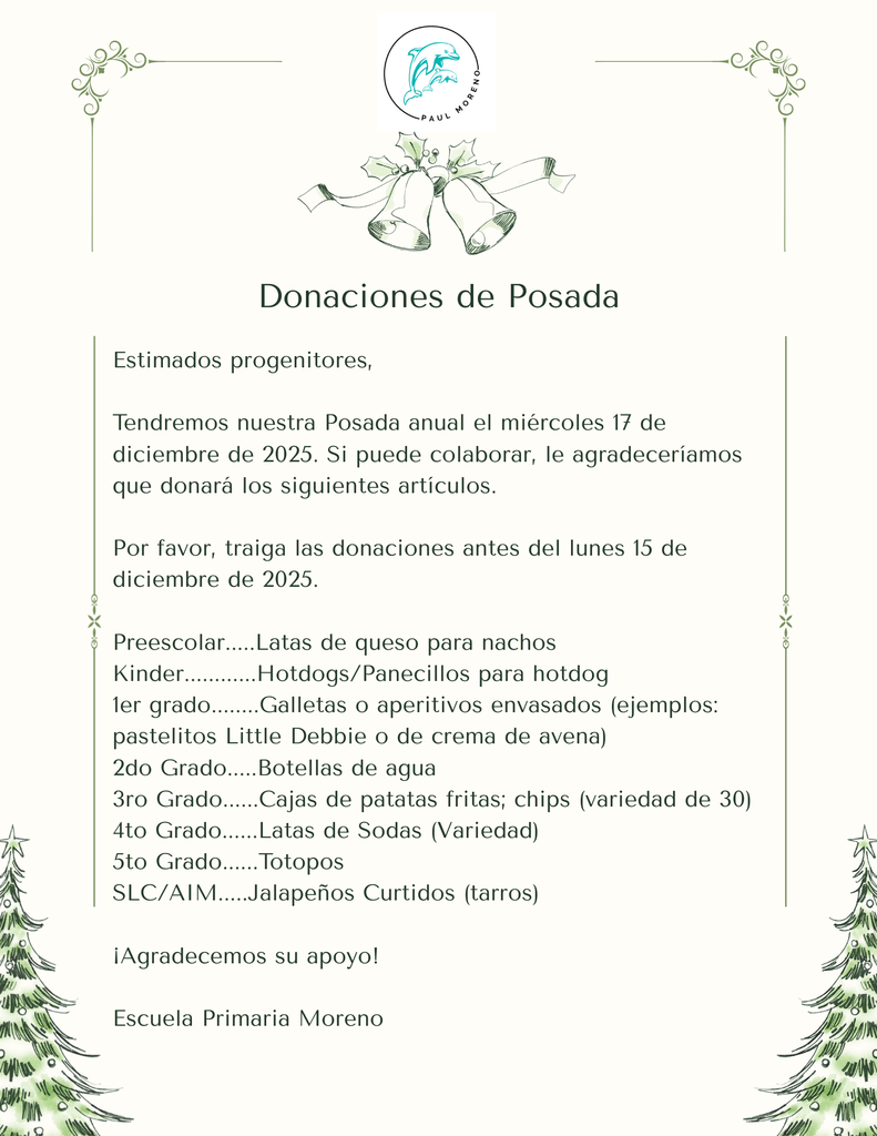Donations for the posada