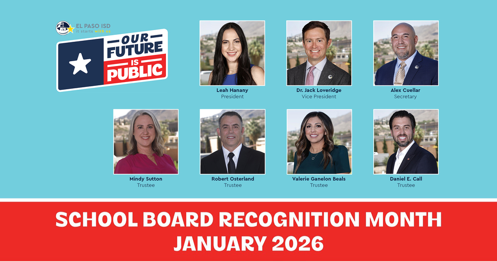 Our future is public School Board Recognition Month January 2026 Leah Hanany President Dr. Jack Loveridge Vice President Alex Cullar Secretary Mindy Sutton Trustee Robert Osterland Trustee Valerie Ganelon Beals Trustee Daniel E. Call Trustee