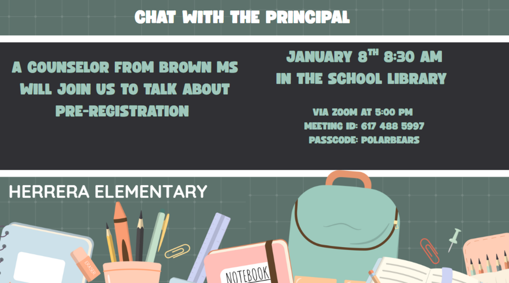 Chat with the Principal  Flyer 
