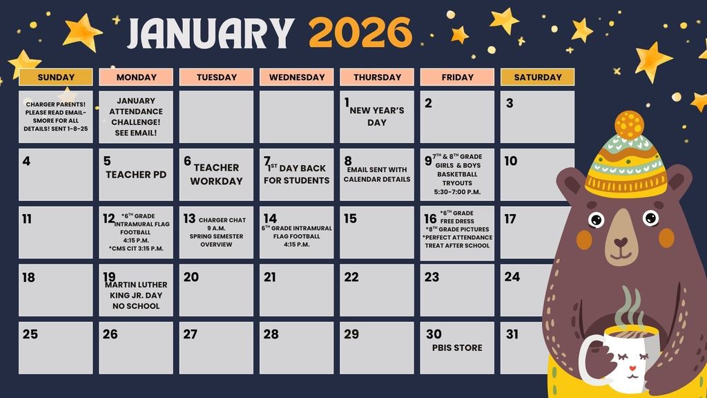 H.E. Charles January 2026 Calendar