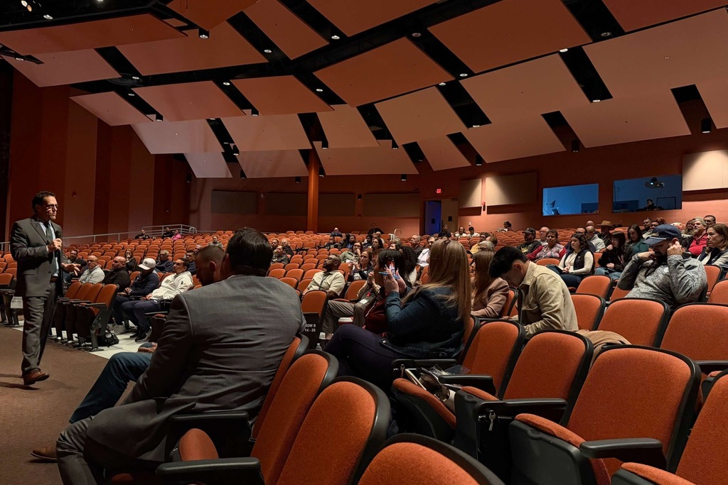 El Paso ISD Superintendent Dr. Brian Lusk speaks with Coronado High School staff