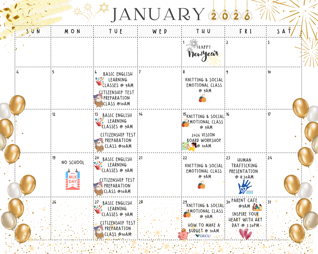 JANUARY CALENDAR