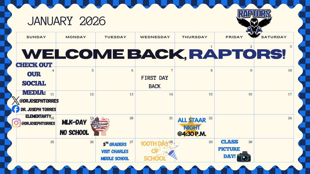 January Event Calendar 2026