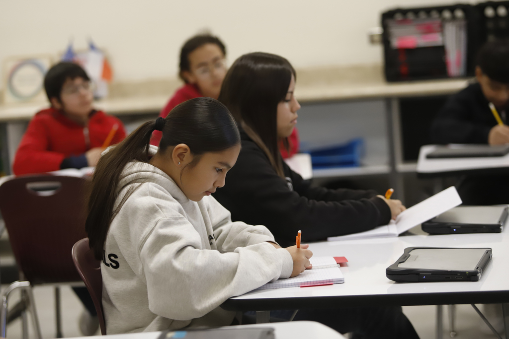  Canyon Hills Middle School students in class