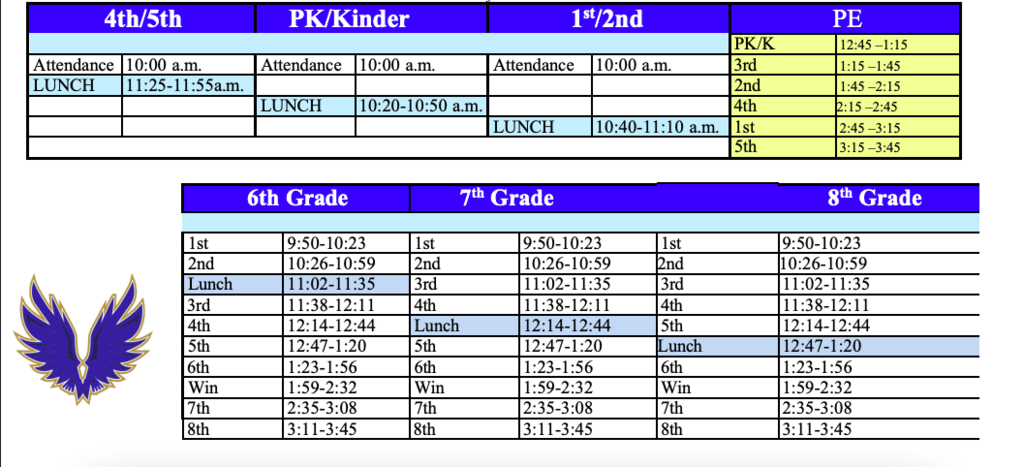2 hour delay schedule, classes begin at 9:50 am