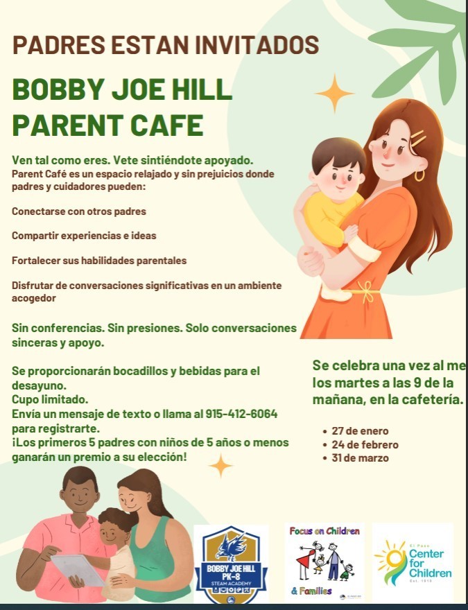 Parent Cafe Jan 27th 9am in Cafeteria