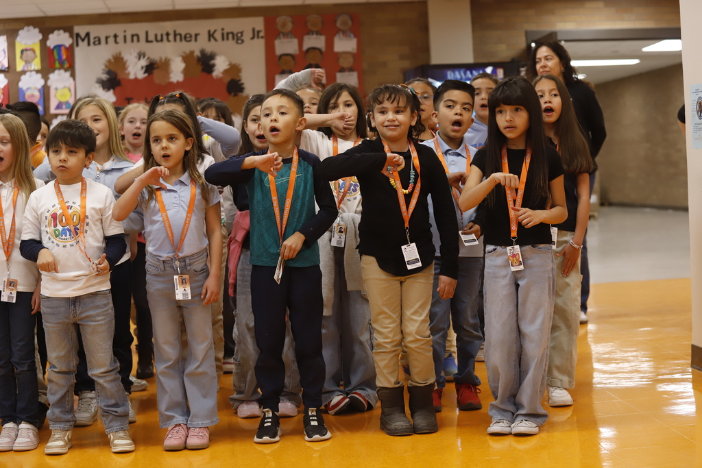 Don Haskins PK 8 School students performing for Trustee Daniel Call