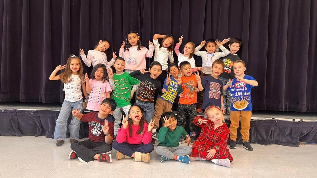 Students dressed up for the 100th day of school