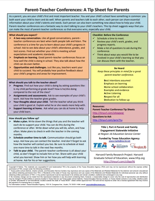 Parent Teacher Conference Tips