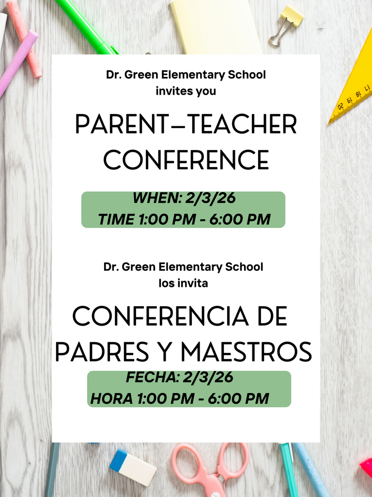 White And Green Modern Parent-Teacher Conference Invitation Poster (1)