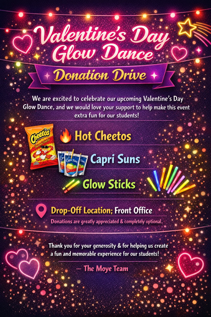 donations needed for glow dance