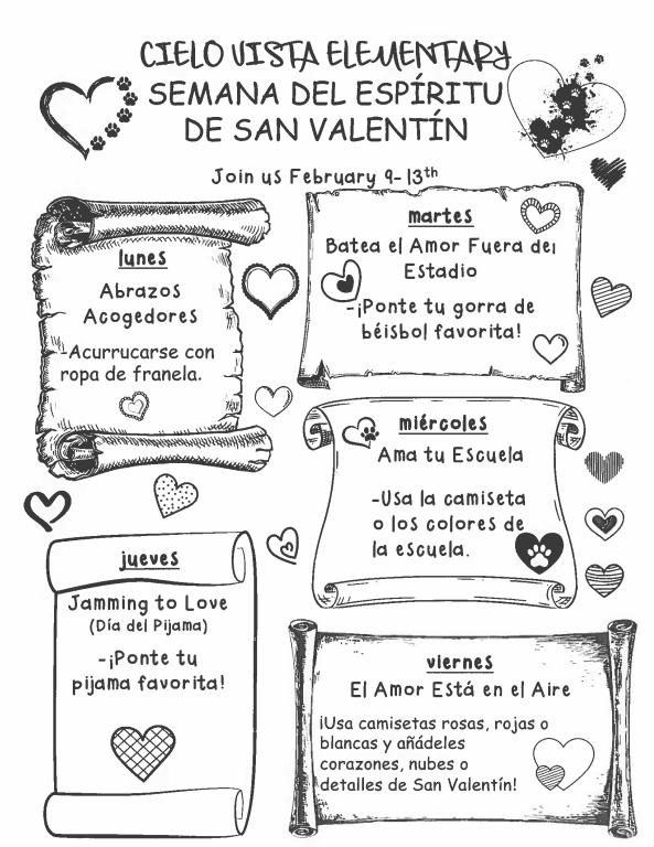 Valentines  Spirit Week Spanish