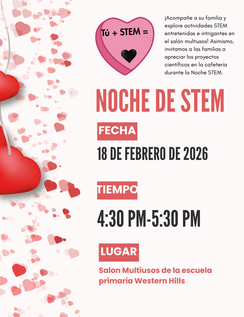 STEM Night and Viewing of Science Fair Projects on February 18, 4:30 pm-5:30 pm.