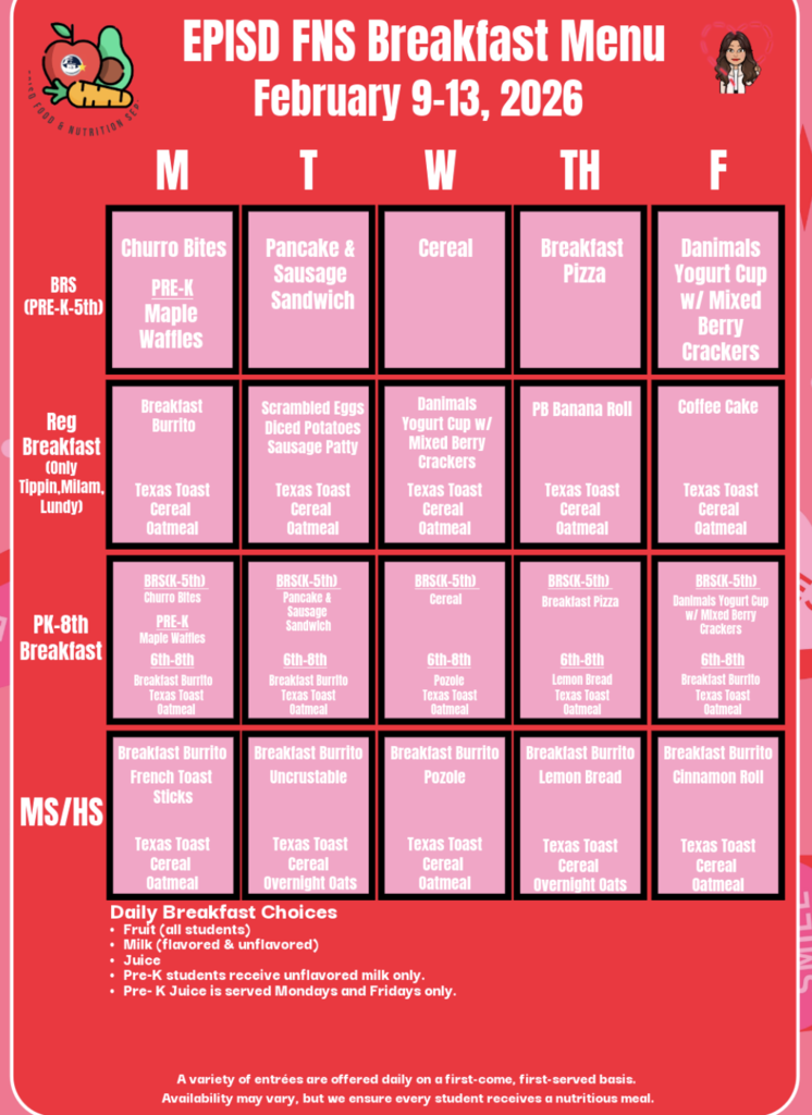 Breakfast menu 2.9.26