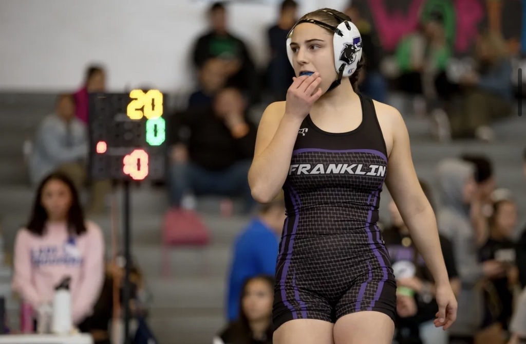 Photo of Naime Abdallah, Franklin wrestling