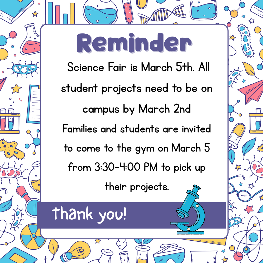 Science Fair- Reminder EN