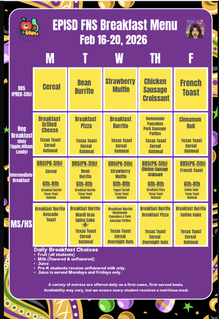 Breakfast menu 2.16.26