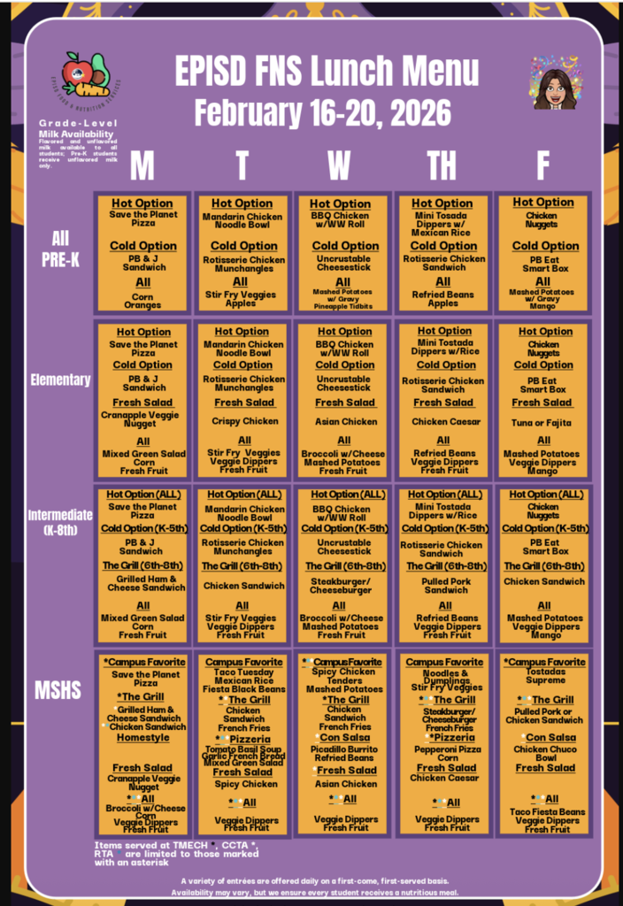 Lunch menu wk 2.16.26