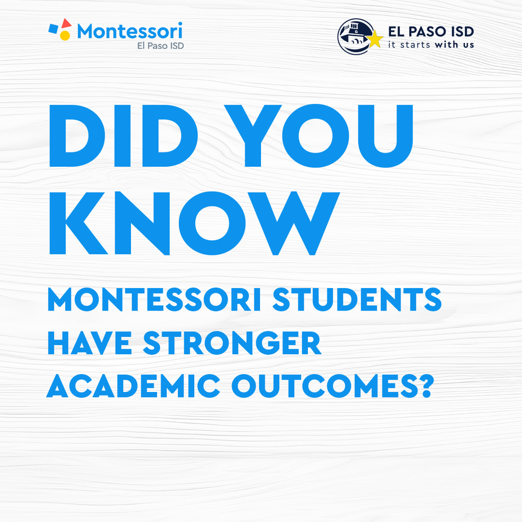 Graphic that says Did you know Montessori students have stronger academic outcomes?