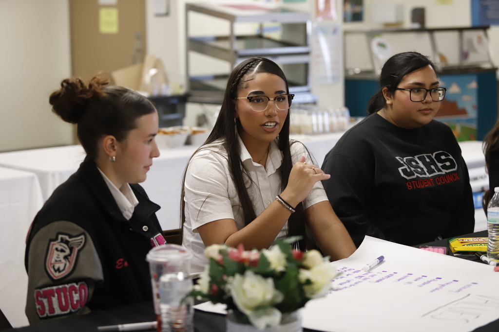 Superintendent Student Advisory Council providing feedback