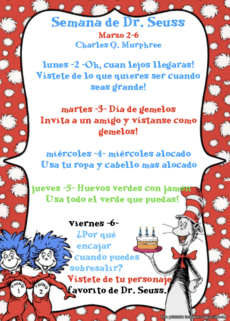 Dr. Seuss Spirit Week 