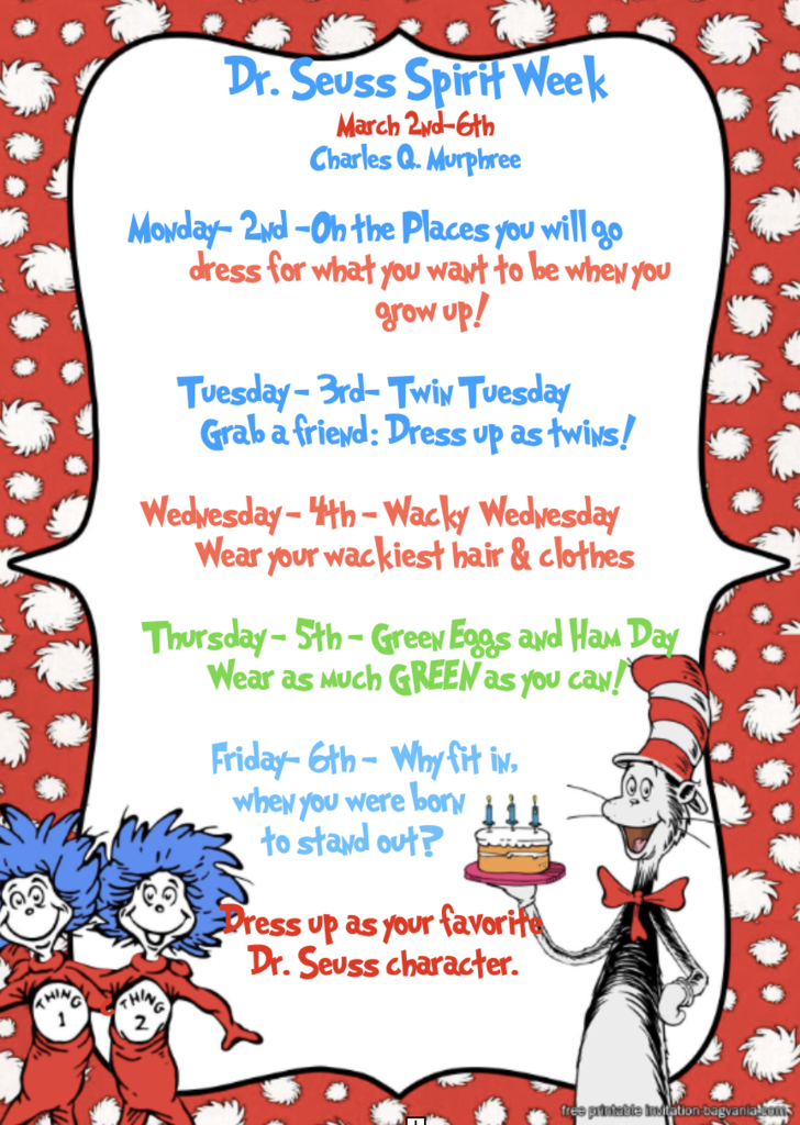 Dr. Seuss Spirit Week 