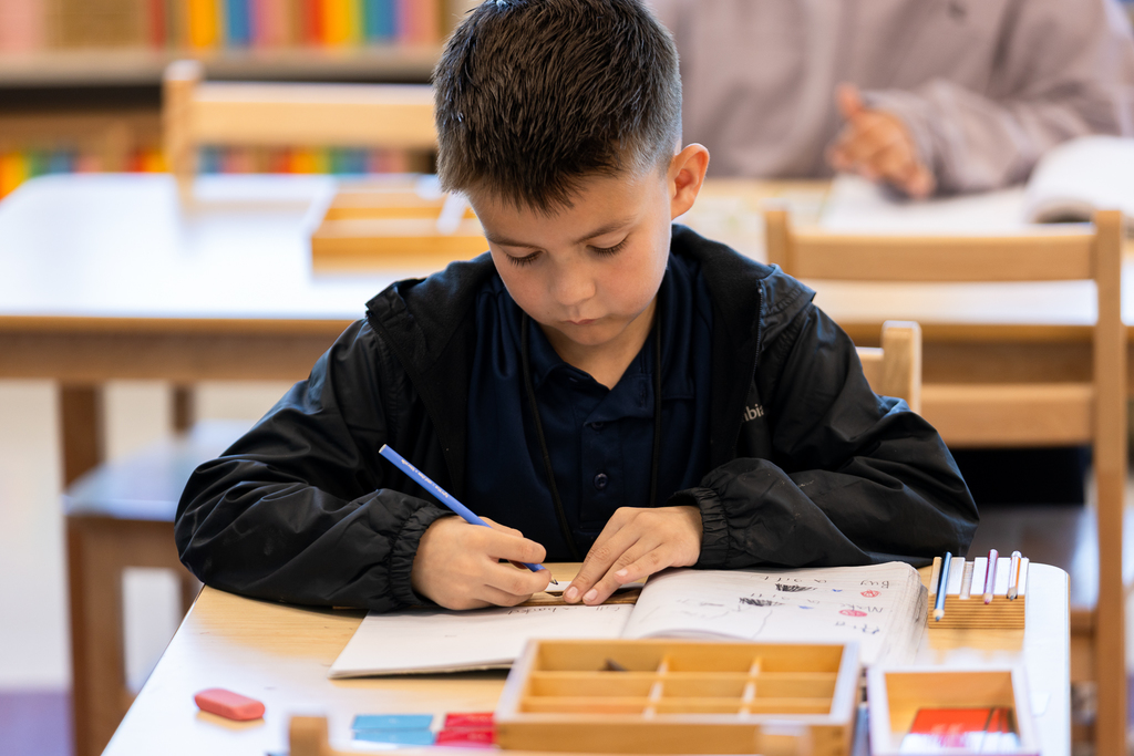 Moreno Montessori student working