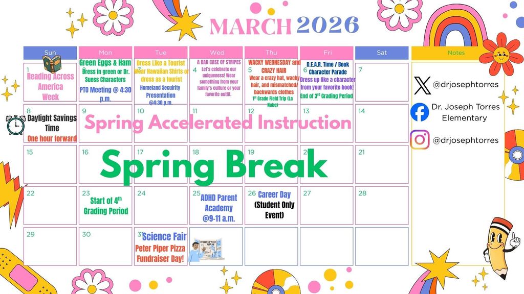 March Event Calendar 2026