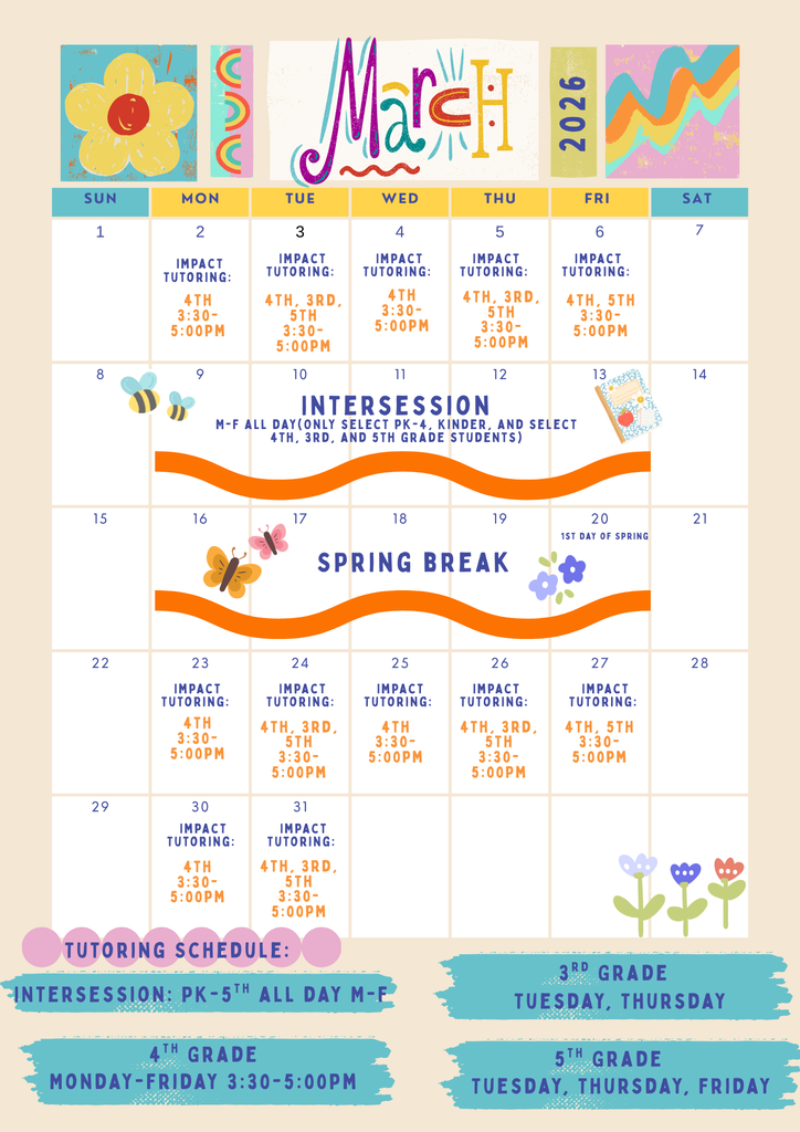 New Tutoring Schedule