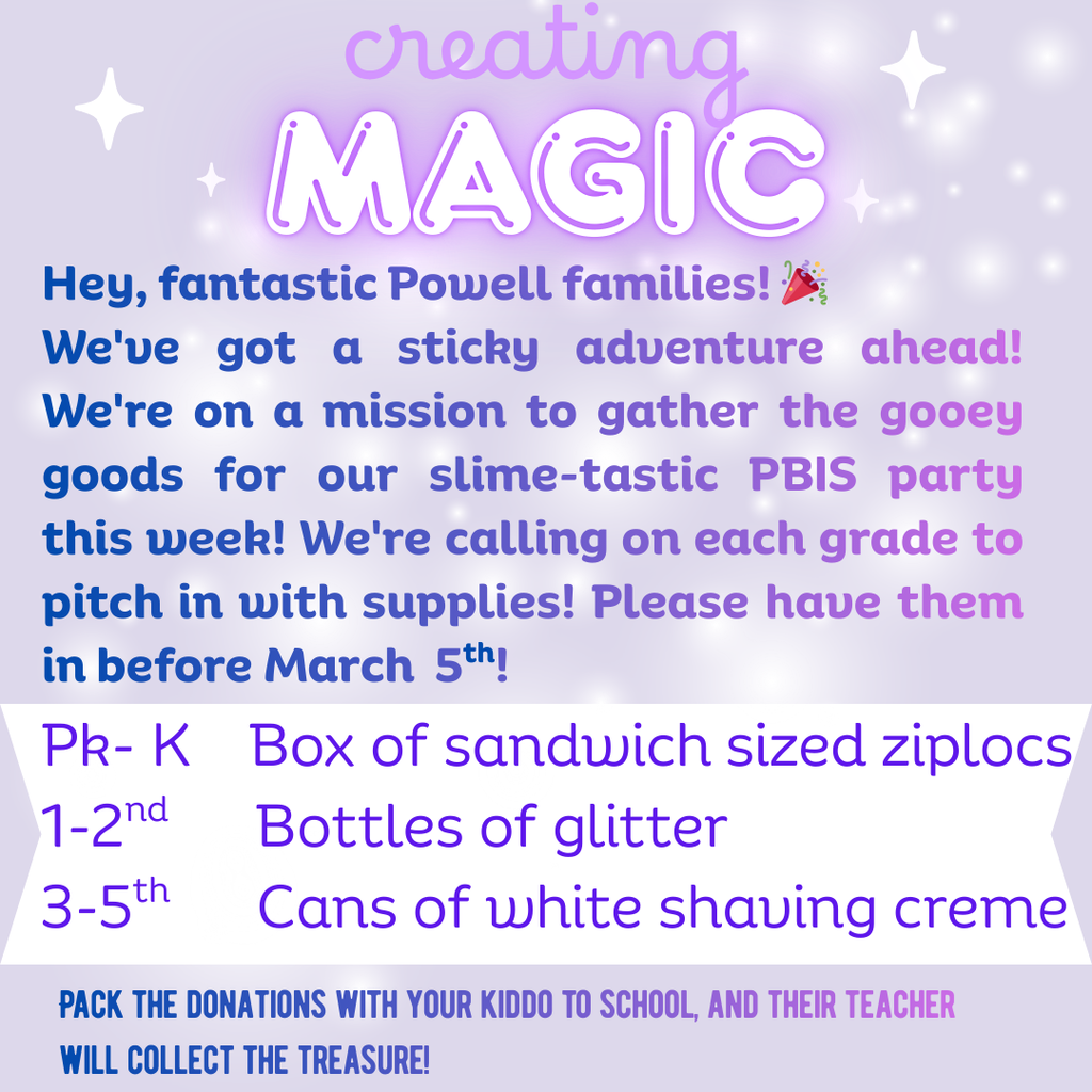 We need your help with donations for our PBIS party