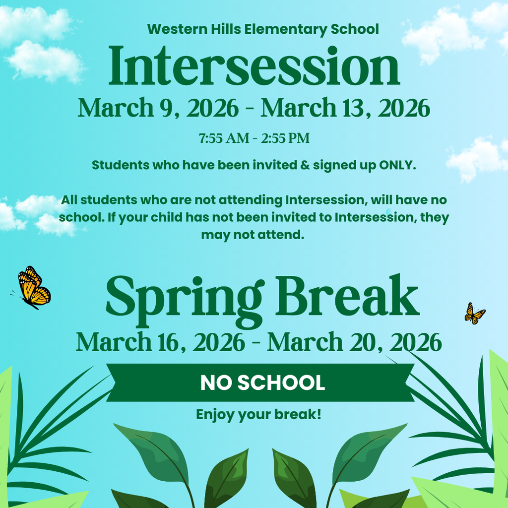 Spring Intersession runs from March 9-March 13, only students who have been invited by their teacher are permitted to attend. Spring Break begins on March 16-March 20, campus will be closed.  Classes resume on  Monday, March 23. 
