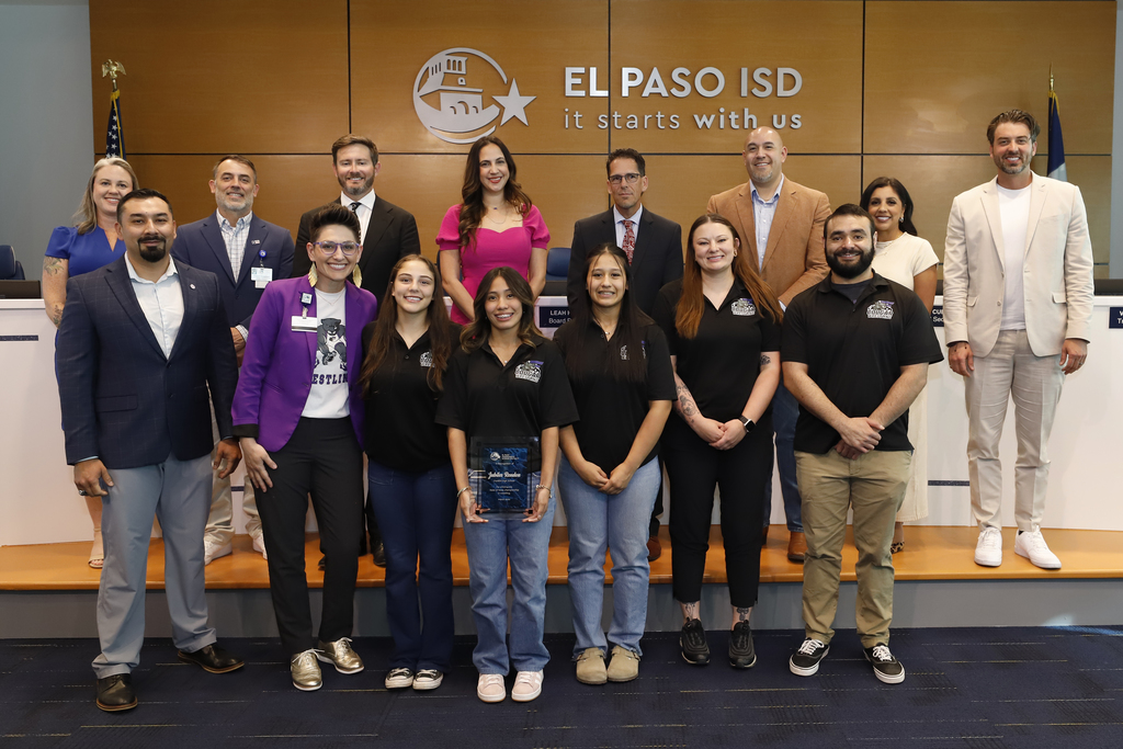 El Paso ISD Board of Trustees and Superintendent Dr. Brian Lusk were proud to recognize Franklin High School champion wrestler Jubilee Rendon for capturing her second state wrestling title. 🤼‍♀️🏆       We're so proud of Jubilee who was joined by her teammates, Jayada Ramos and Naime Abdallah, who also performed admirably at state.🌟 