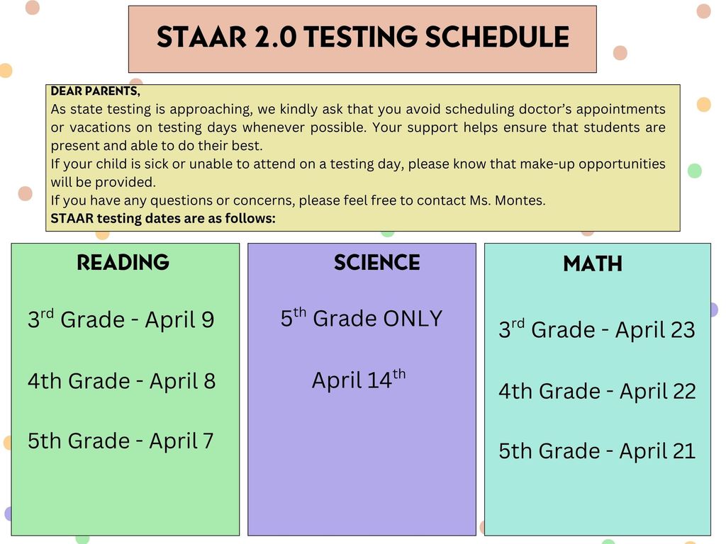 STAAR Testing Schedule 2026