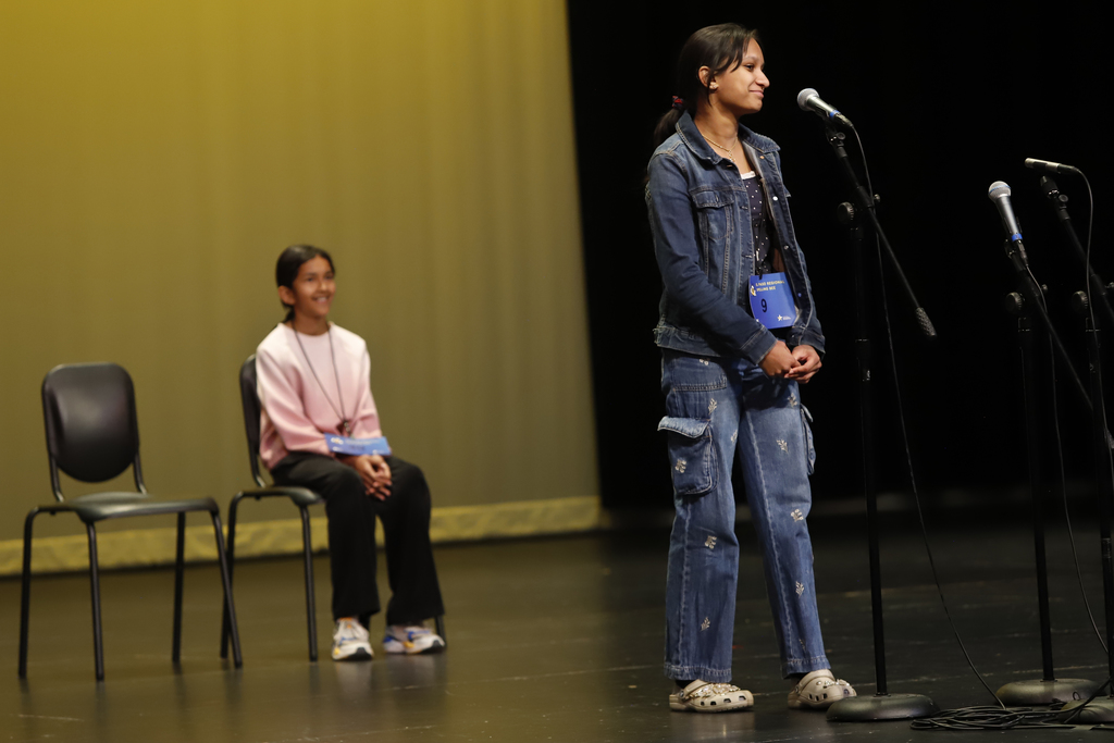 Spelling Bee Champion Shaheli De Silva of Young Women's STEAM Research and Preparatory Academy spelling final words