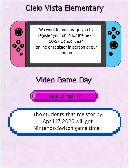 Registration for the 26-27 School Year