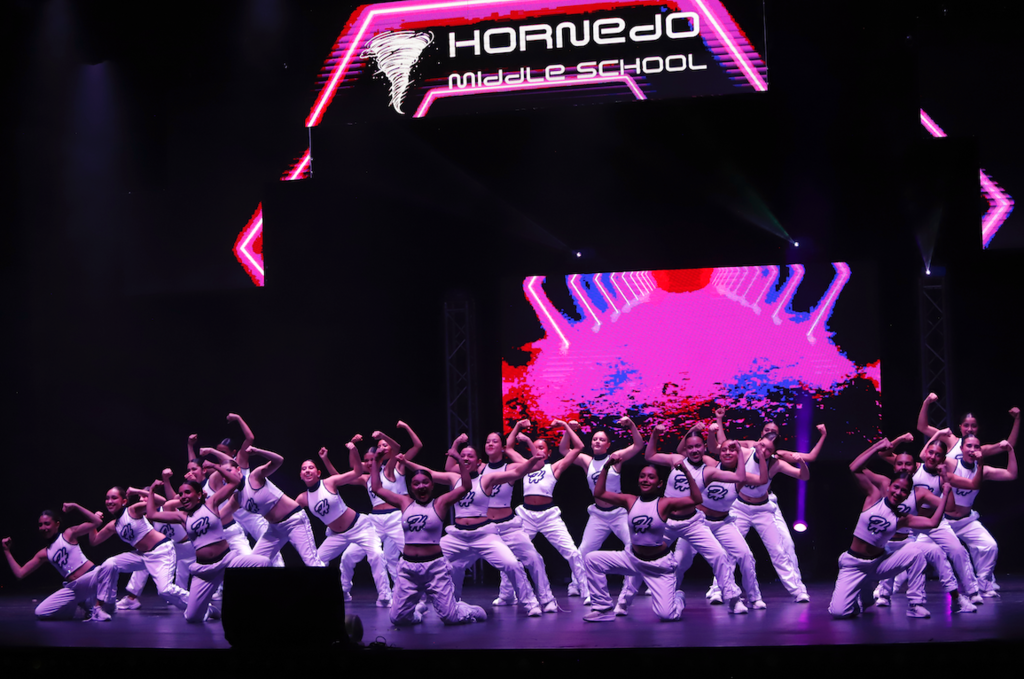Photo of Hornedo Middle School dance team performing