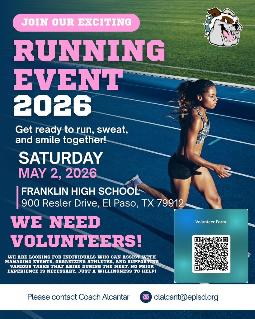 Girls Track Meet at Franklin High school ran by Brown Middle School! We need volunteers, please scan the QR Code to sign up