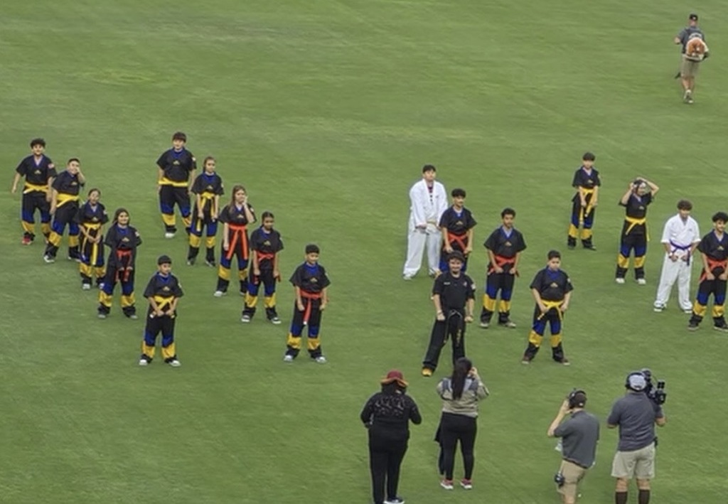 Bobby Joe Hill PK8 Kickstart kids performing at the El Paso Chihuahuas game