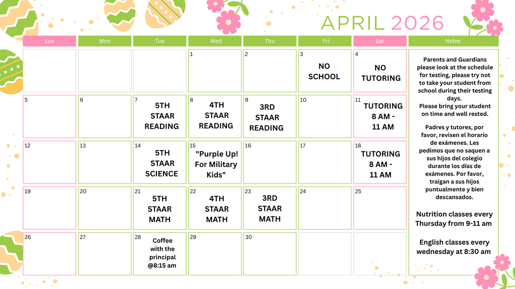 April calendar