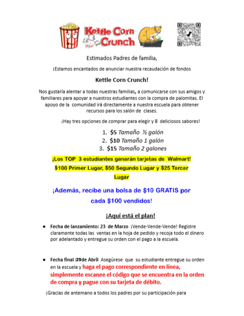 kettel corn fundraiser 