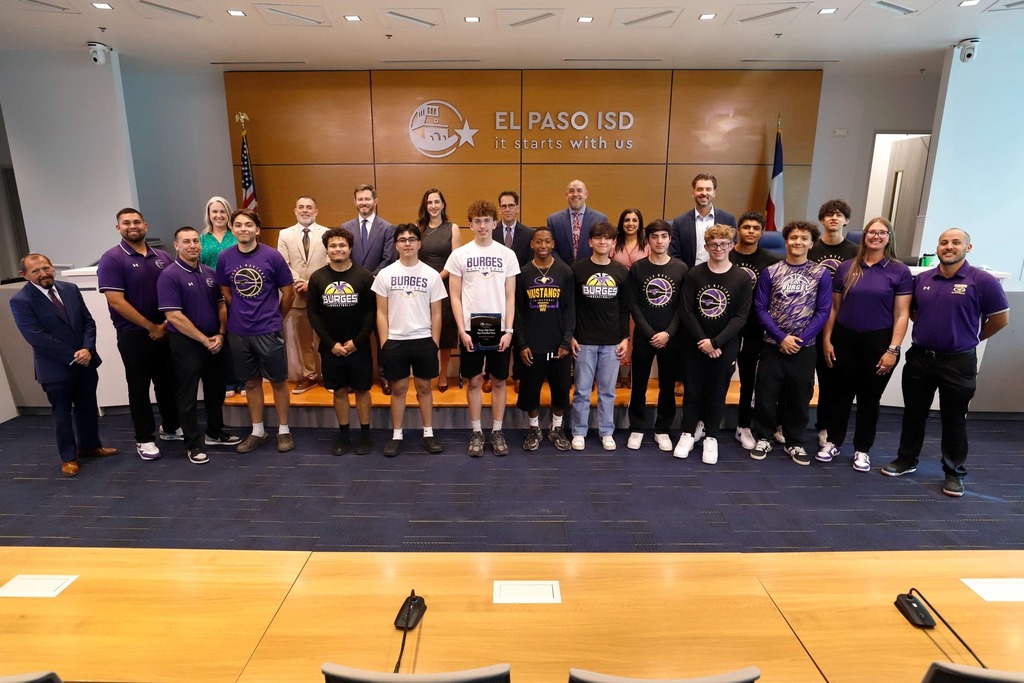 The El Paso ISD Board of Trustees and Superintendent Dr. Brian Lusk were thrilled to recognize our standout basketball teams for their relentless drive and competitive spirit this season. 🏀🏆 Congratulations to Bowie, Chapin, and Franklin on earning Bi-District Champion titles, and to Andress and Burges for claiming the Area Champions title, with Burges making an impressive run to the Elite 8. 🌟