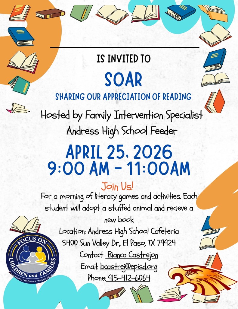 Andress Soar April 25th at 9am-11am 