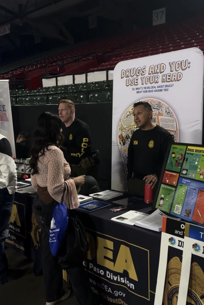 Student visits DEA table 