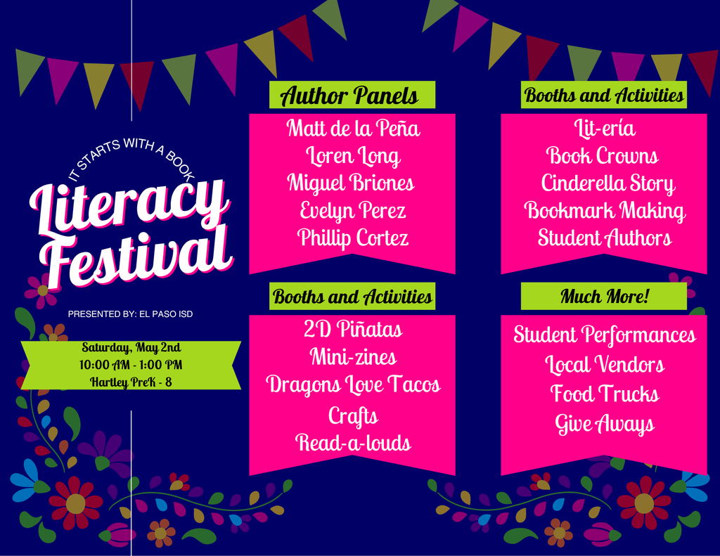 Literacy Festival May 2 at Hartley PreK-8 from 10am to 1pm