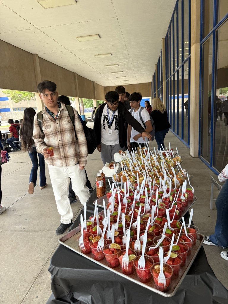 Student grabs fruit cup