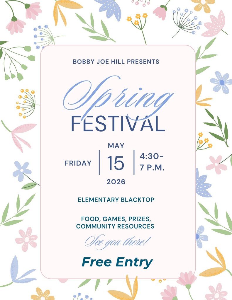 Spring Festival May 15th 4:30-7pm Elementary Black Top