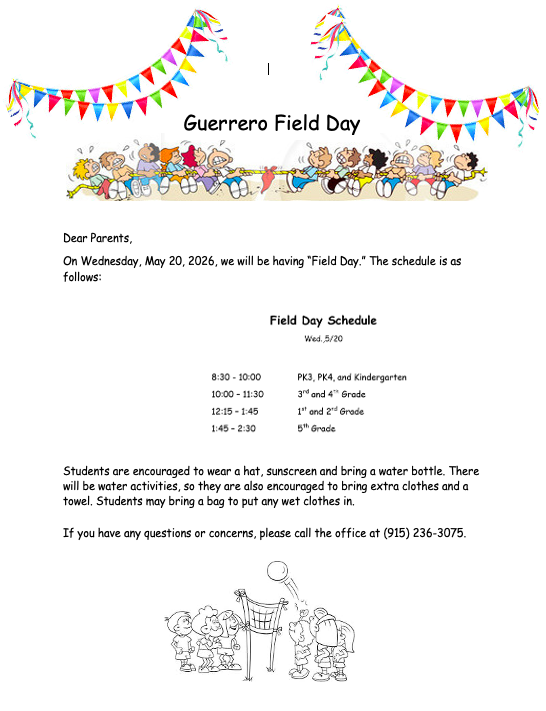 Guerrero Field Day flyer
