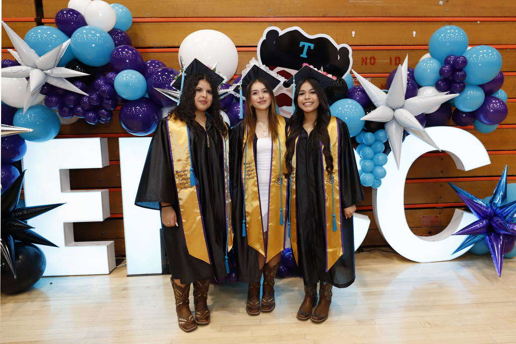Burges High School students smile for a group photo before their EPCC Graduation Ceremony
