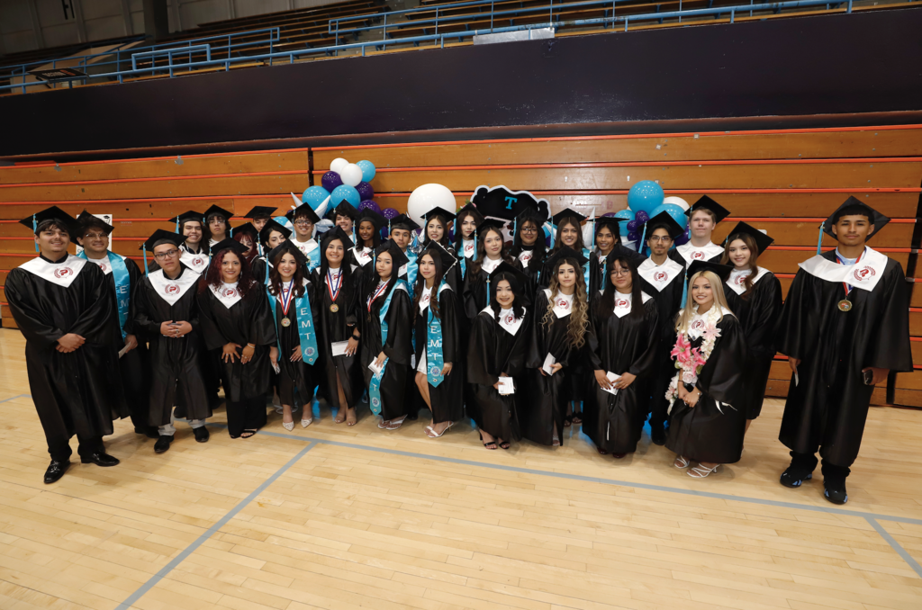 Irvin High School inaugural p-tech cohort takes group photo